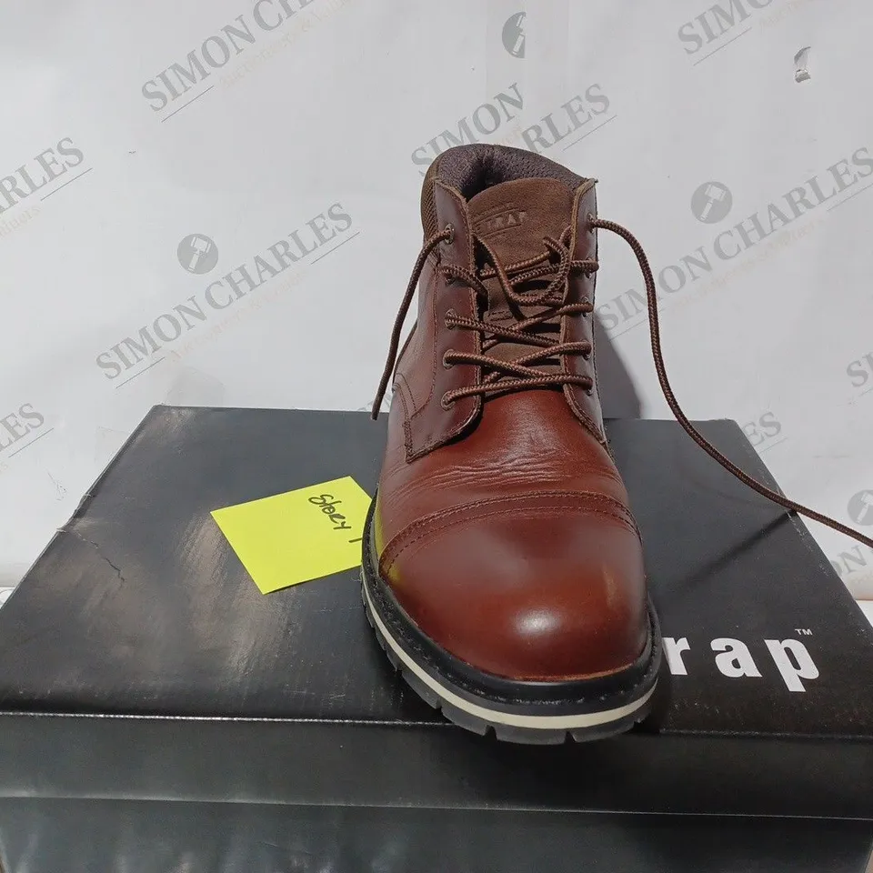 BOXED PAIR OF FIRETRAP AUBIN SHOES IN CAMEL COLOUR UK SIZE 10