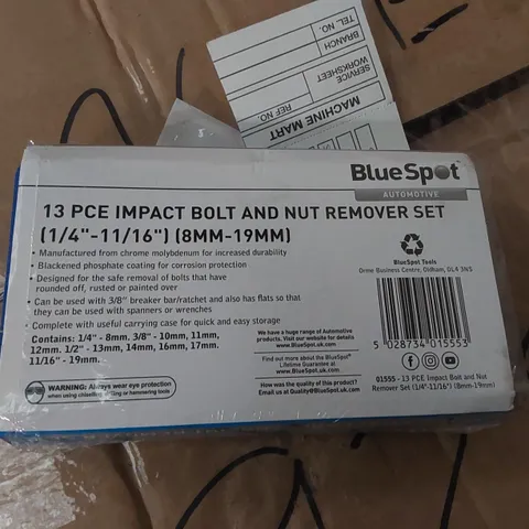 BOXED BLUESPOT 13 PCE IMPACT BOLT AND NUT REMOVER SET  (1/4"-11/16") (8MM-19MM)