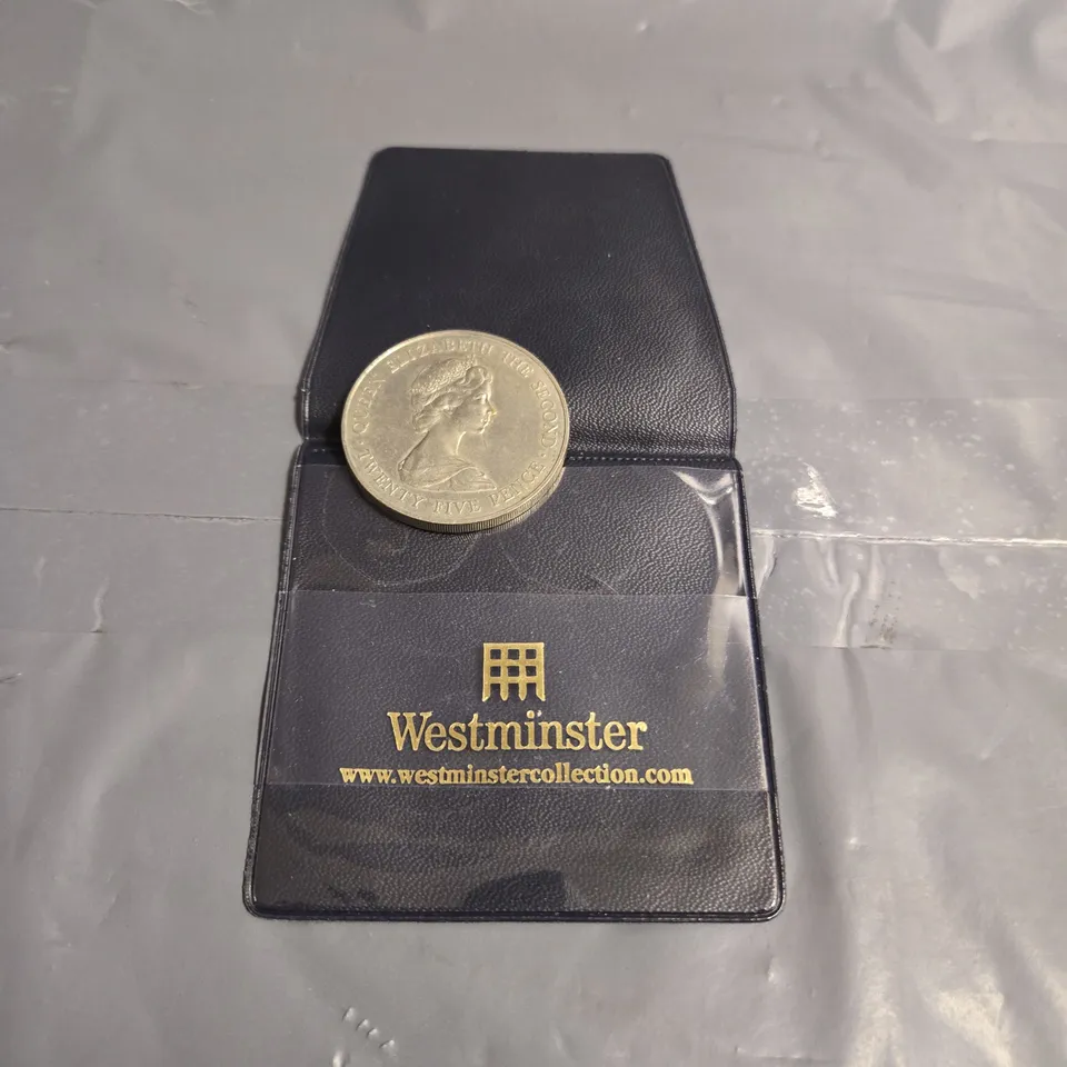 1978 BAILIWICK OF GUERNSEY ROYAL VISIT QUEEN ELIZABETH THE SECOND 25 PENCE COIN