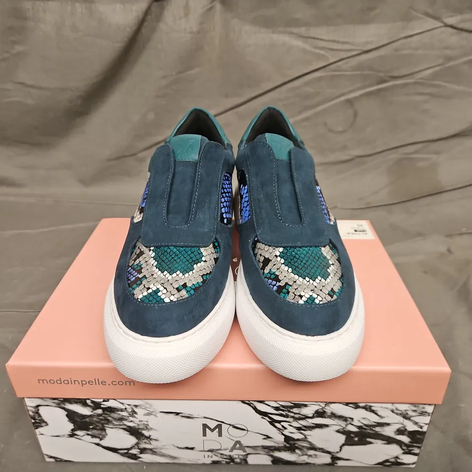 MODA IN PELLE ALTHEA SLIP ON TRAINER TEAL SIZE 40