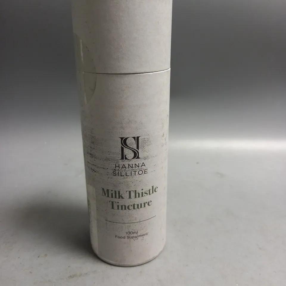 BOXED AND SEALED HANNA SILLITOE MILK THISTLE TINCTURE FOOD SUPPLEMENT 100ML