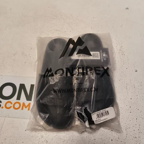 MONTIREX BLACK SLIDES – LOGO-EMBOSSED STRAP UK 5