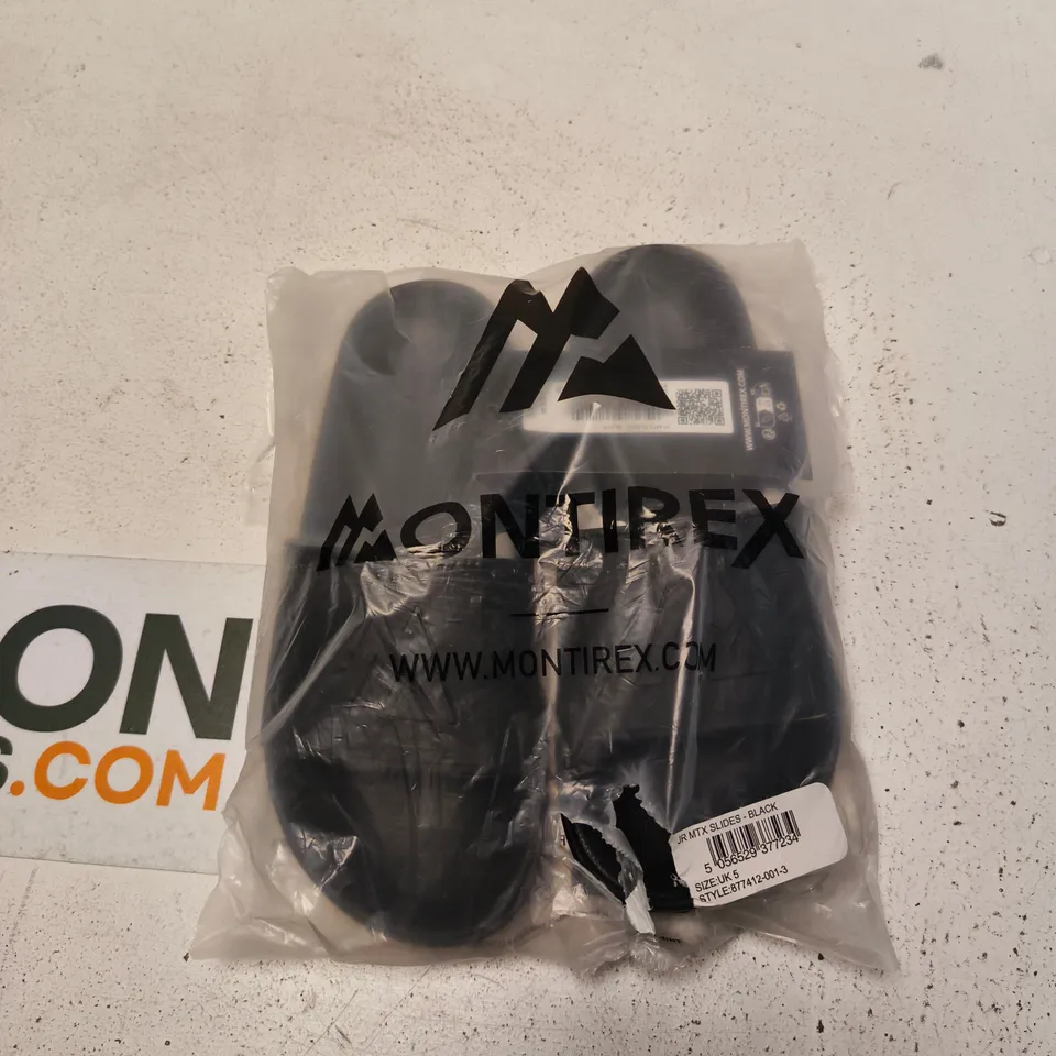 MONTIREX BLACK SLIDES – LOGO-EMBOSSED STRAP UK 5