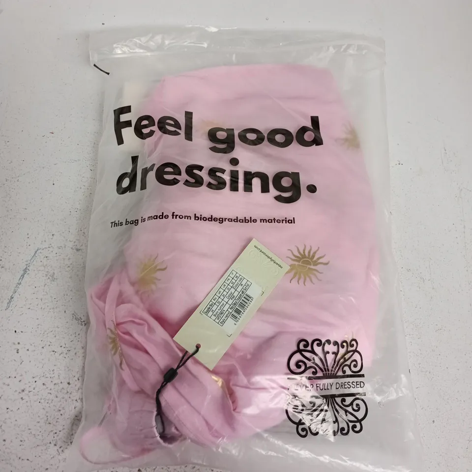 BAGGED NEVERFULLDRESSED PINK ELISSA TROUSERS WITH SUN FOIL IN PINK - UK 24
