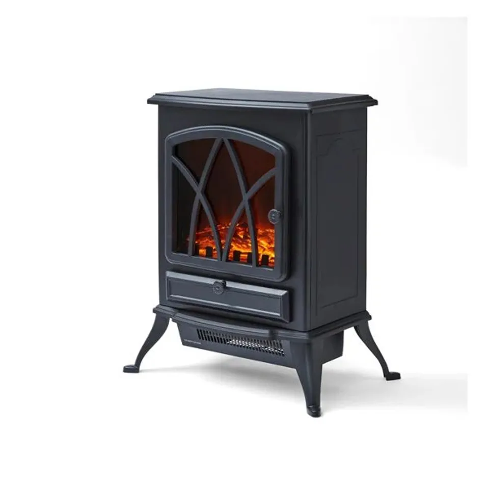 BOXED WARMLITE STERLING 2KW LOG EFFECT STOVE FIRE WITH ADJUSTABLE THERMOSTAT (1 BOX)