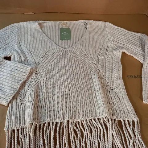 H&M KNITTED JUMPER IN IVORY - EUR S