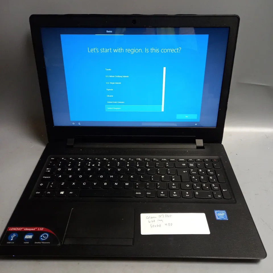 BOXED LENOVO CELERON IV3060 4GB RAM 500GB HDD BLACK LAPTOP