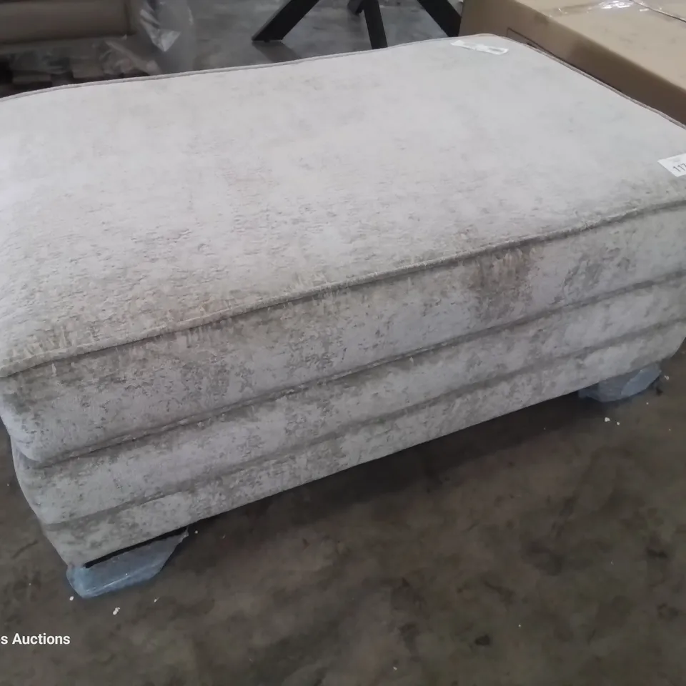 DESIGNER LARGE STORAGE FOOTSTOOL GREY FABRIC 