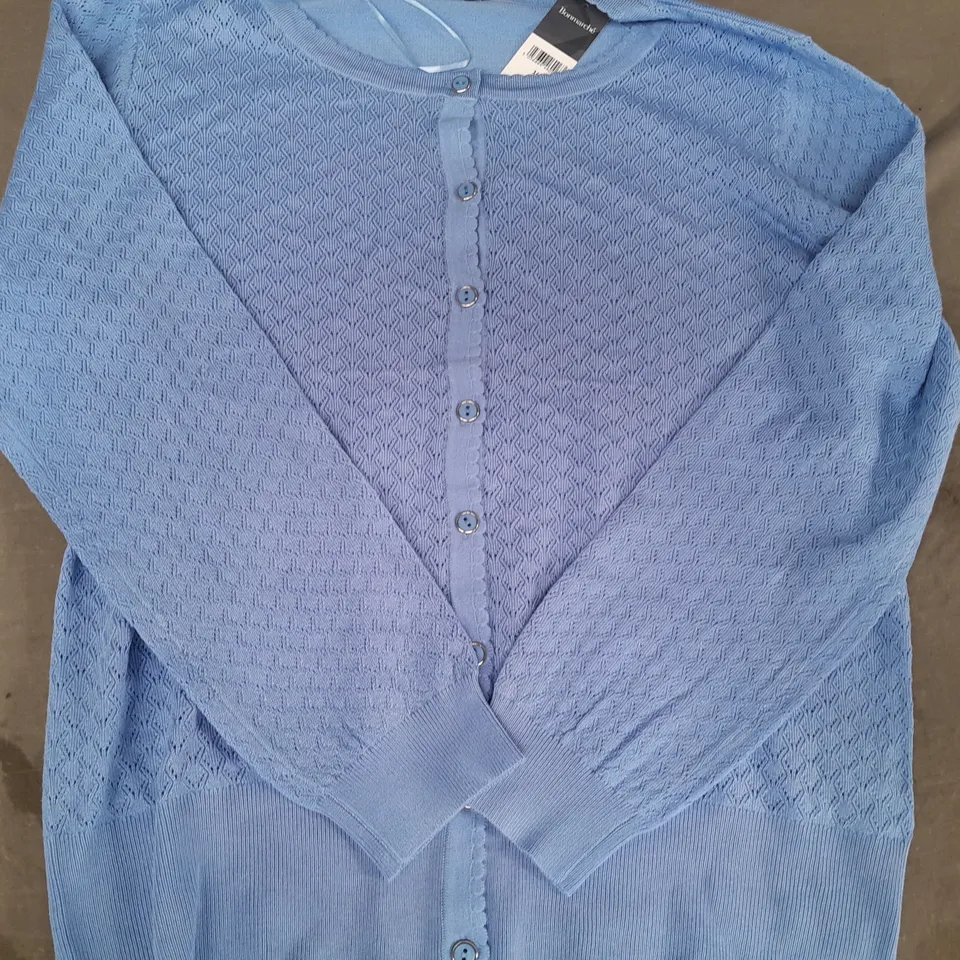 BONMARCHÉ LONG SLEEVE CARDIGAN IN BLUE SIZE 14