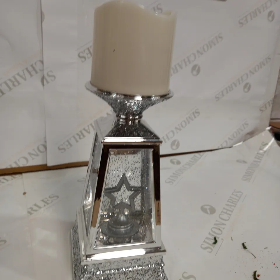 JM BY JULIEN MACDONALD FLAMELESS CANDLE HOLDER WITH SWIRLING GLITTER