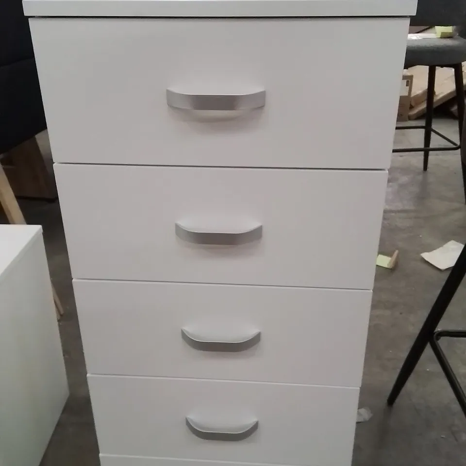 LYCINDA 5 DRAWER TALLBOY CHEST OF DRAWERS MATT WHITE