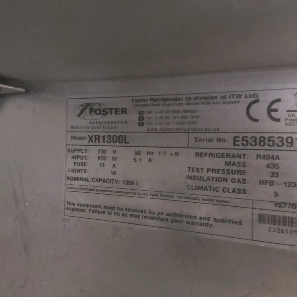 FOSTER XR1300L COMMERCIAL 2 DOOR FREEZER
