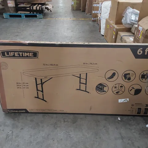BOXED LIFETIME FOLDOUT PLASTIC TOP TABLE (1 BOX)