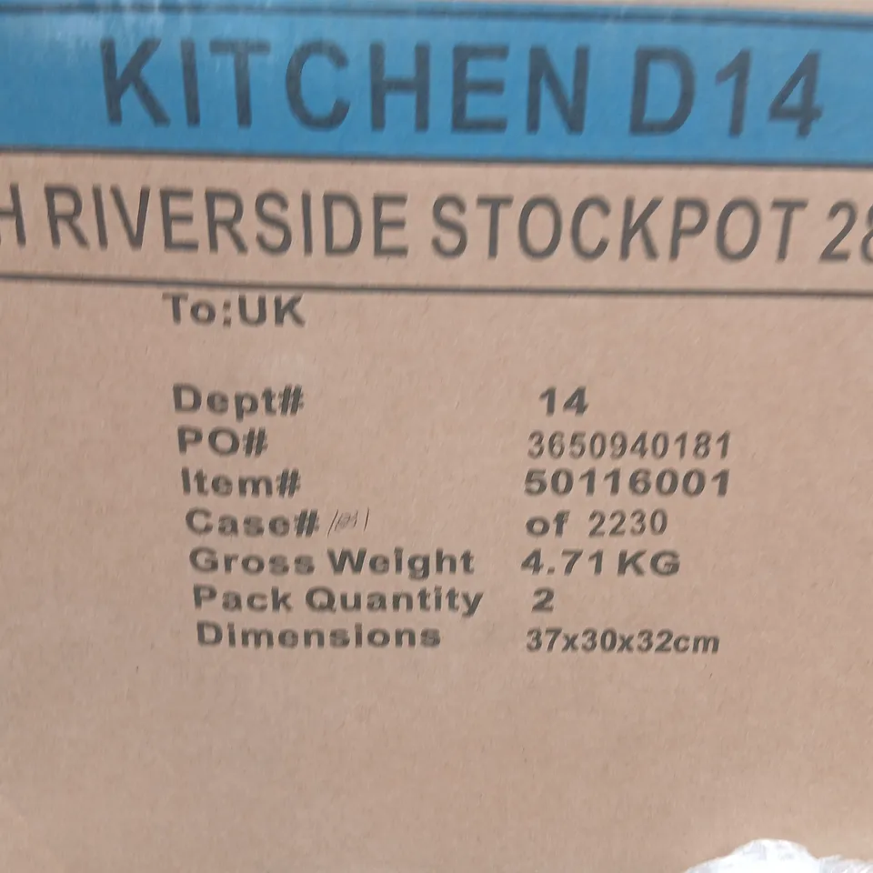 TWO BRAND NEW HOME ALUMINIUM NON-STICK 28CM STOCKPOT – WOOD-EFFECT HANDLE
