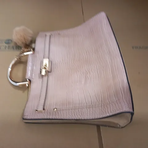 RIVER ISLAND SNAKE SKIN EFFECT LIGHT BROWN BAG