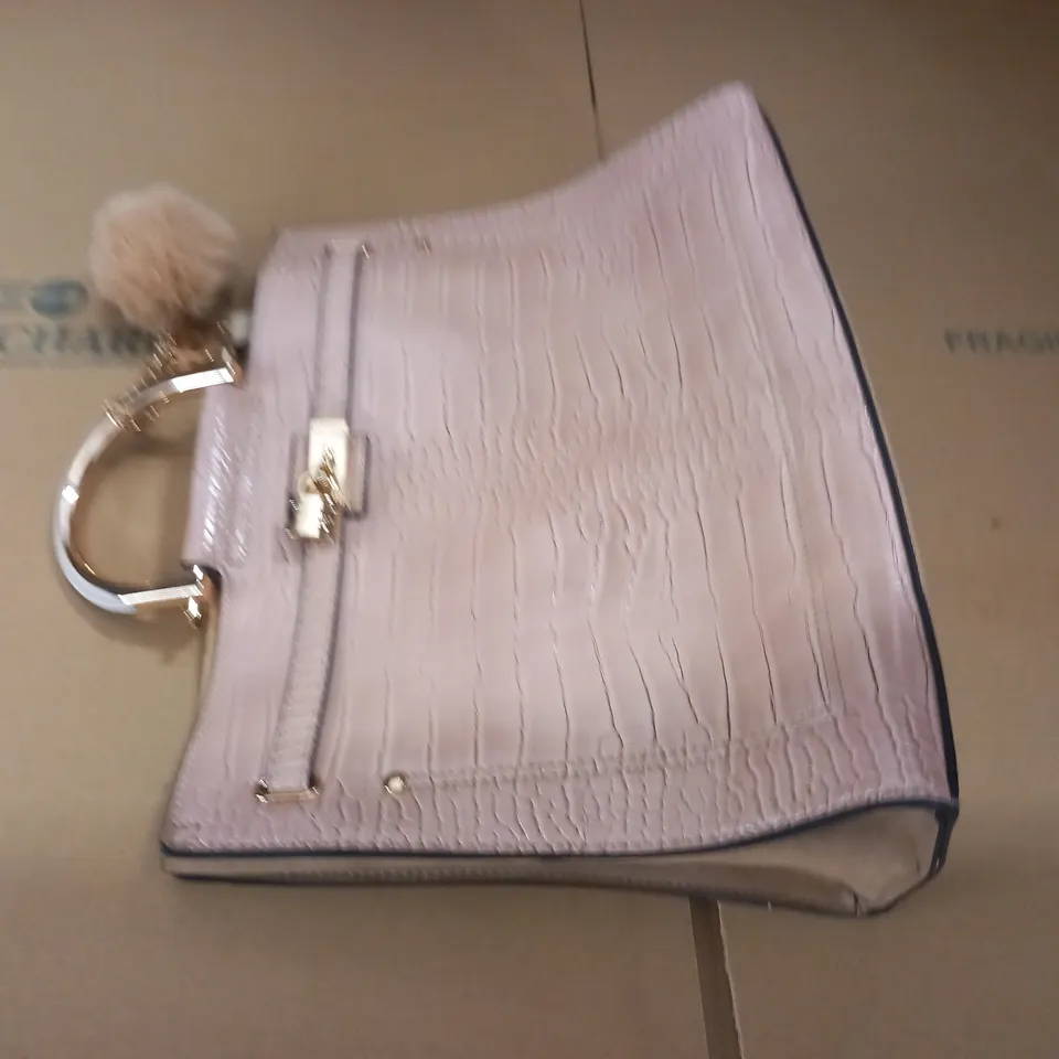 RIVER ISLAND SNAKE SKIN EFFECT LIGHT BROWN BAG