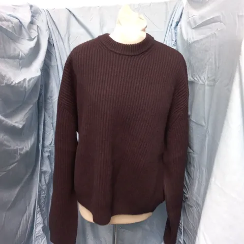 DANIEL SIMMONS MERINO KNIT SWEATER – MAHOGANY BROWN