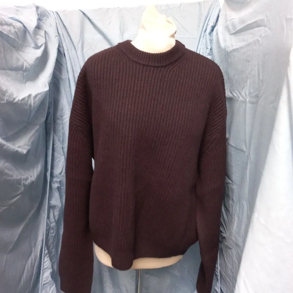DANIEL SIMMONS MERINO KNIT SWEATER – MAHOGANY BROWN