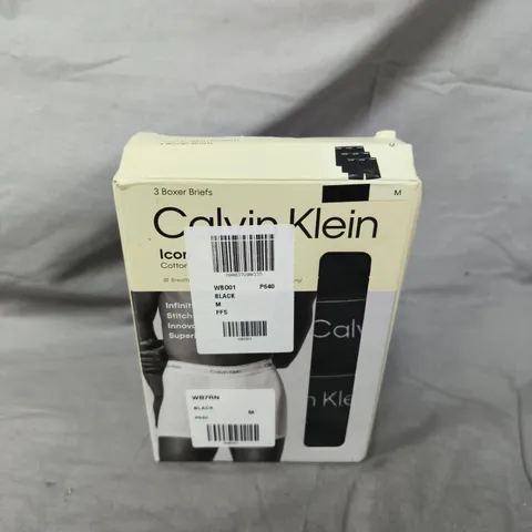 BOXED CALVIN KLEIN ICON COTTON STRETCH 3 BOXER BRIEFS – MEN'S UNDERWEAR, SIZE M