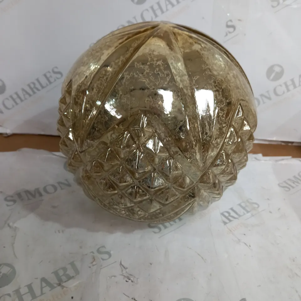 BOXED ALISON CORK ROTATING LIGHT GOLD CUT GLASS DECORATION