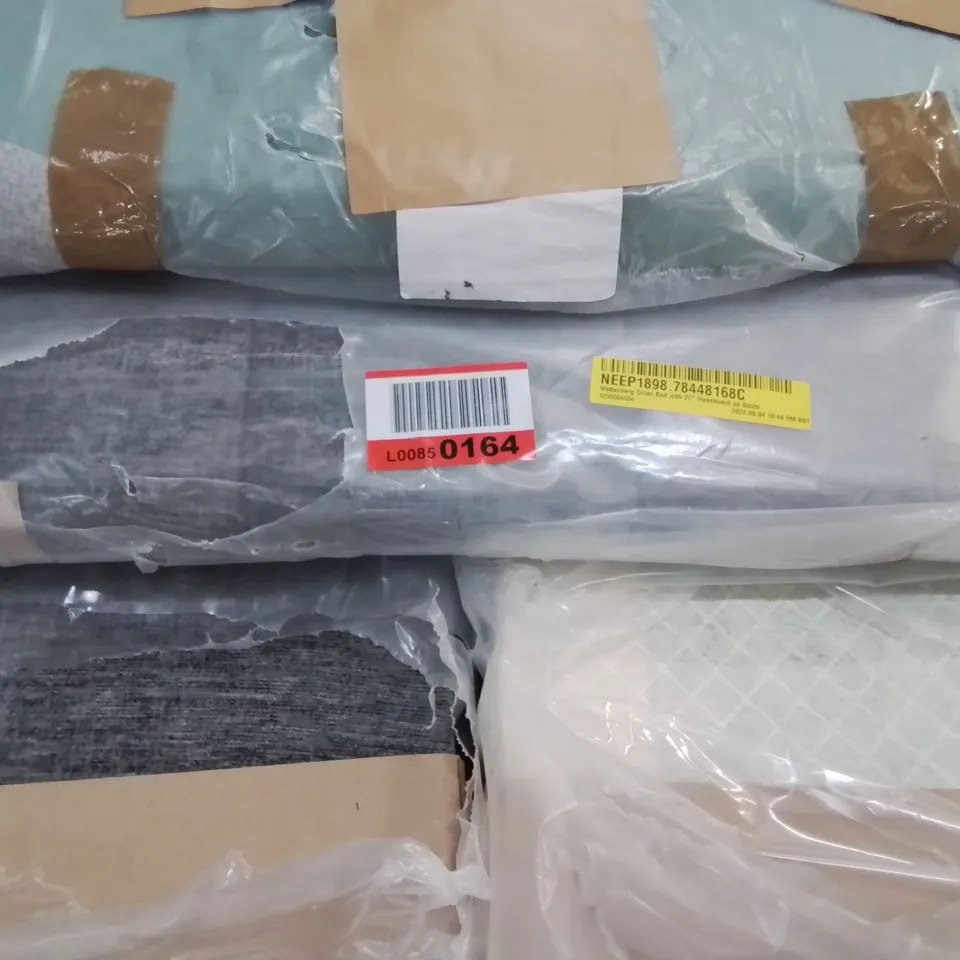 LOT OF DiVAN BED PARTS INCLUDES BASES AND HEADBOARDS - ASSORTED COLOURS