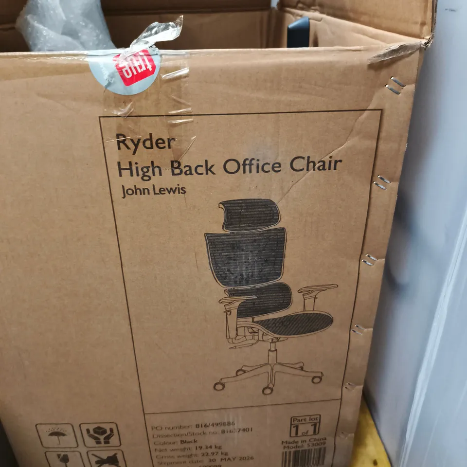 JOHN LEWIS RYDER HIGH BACK OFFICE CHAIR – BOXED