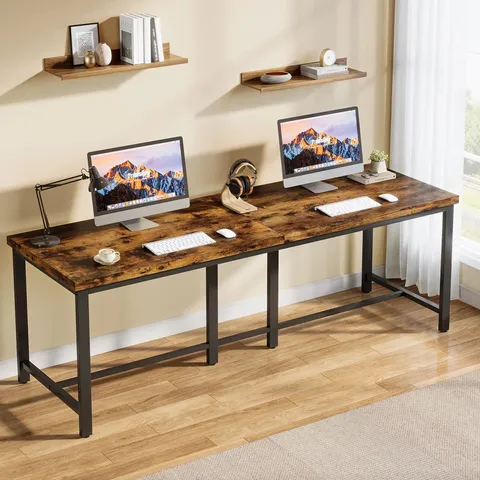 BOXED JAMEAH 200CM DOUBLE COMPUTER DESK, EXTRA LONG 2 PERSON DESK (1 BOX)