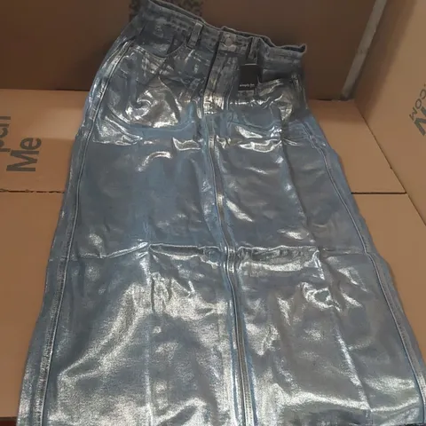 BOX CONTAINING APPROXIMATELY 16x BRAND NEW SIMPLY BE BLUE/SILVER A LINE MAXI SKIRT - SIZE 16