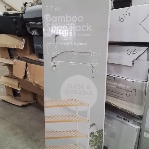 BOXED KEPLIN 5 TIER SHOE RACK WHITE&NATURAL 
