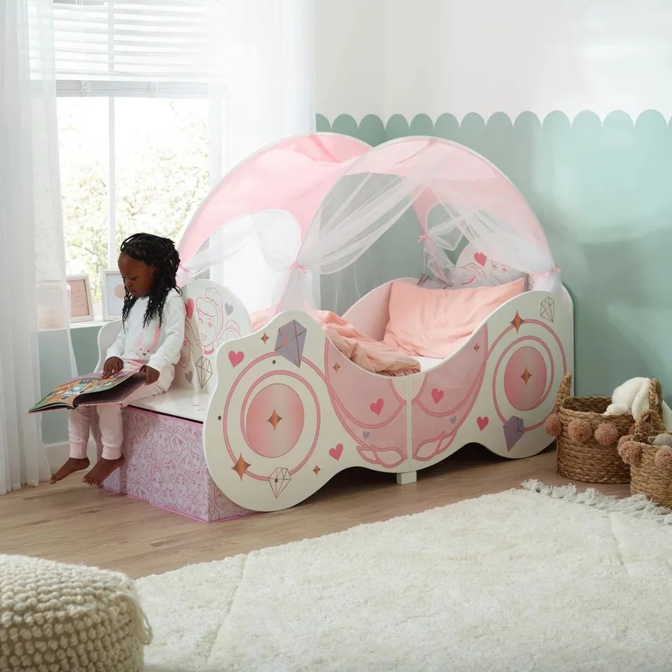 BOXED PRINCESS CARTRIDGE CONVERTIBLE TODDLER BED