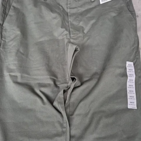 UNIQLO SLIM FIT CHINO TROUSERS – OLIVE, UK 34 WAIST, 32IN INSEAM