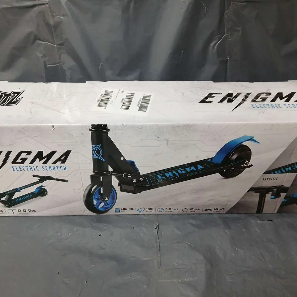 BOXED XOOTZ ENIGMA LITHIUM E-SCOOTER - BLUE