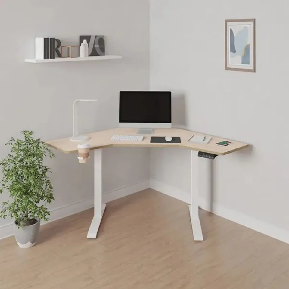 BOXED KOBLE GINO SMART CORNER DESK - ASH (1 BOX)
