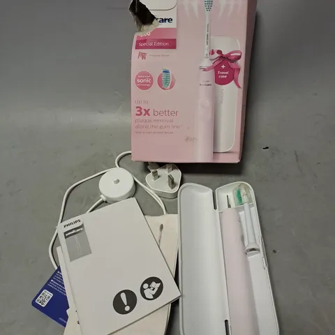 BOXED PHILIPS SONICARE ELECTRIC TOOTHBRUSH WITH TRAVEL CASE IN PINK