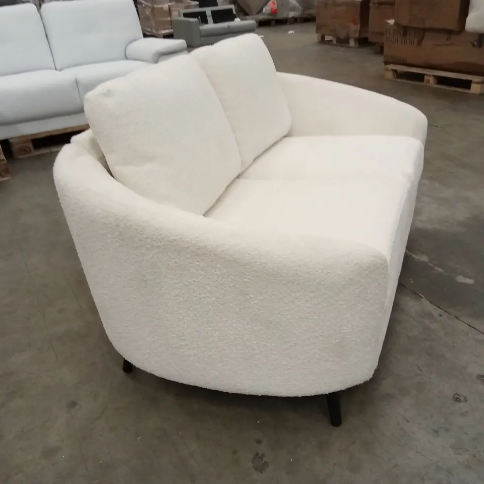 MAE CURVED 2 SEATER, IVORY CLASSIC BOUCLE FABRIC