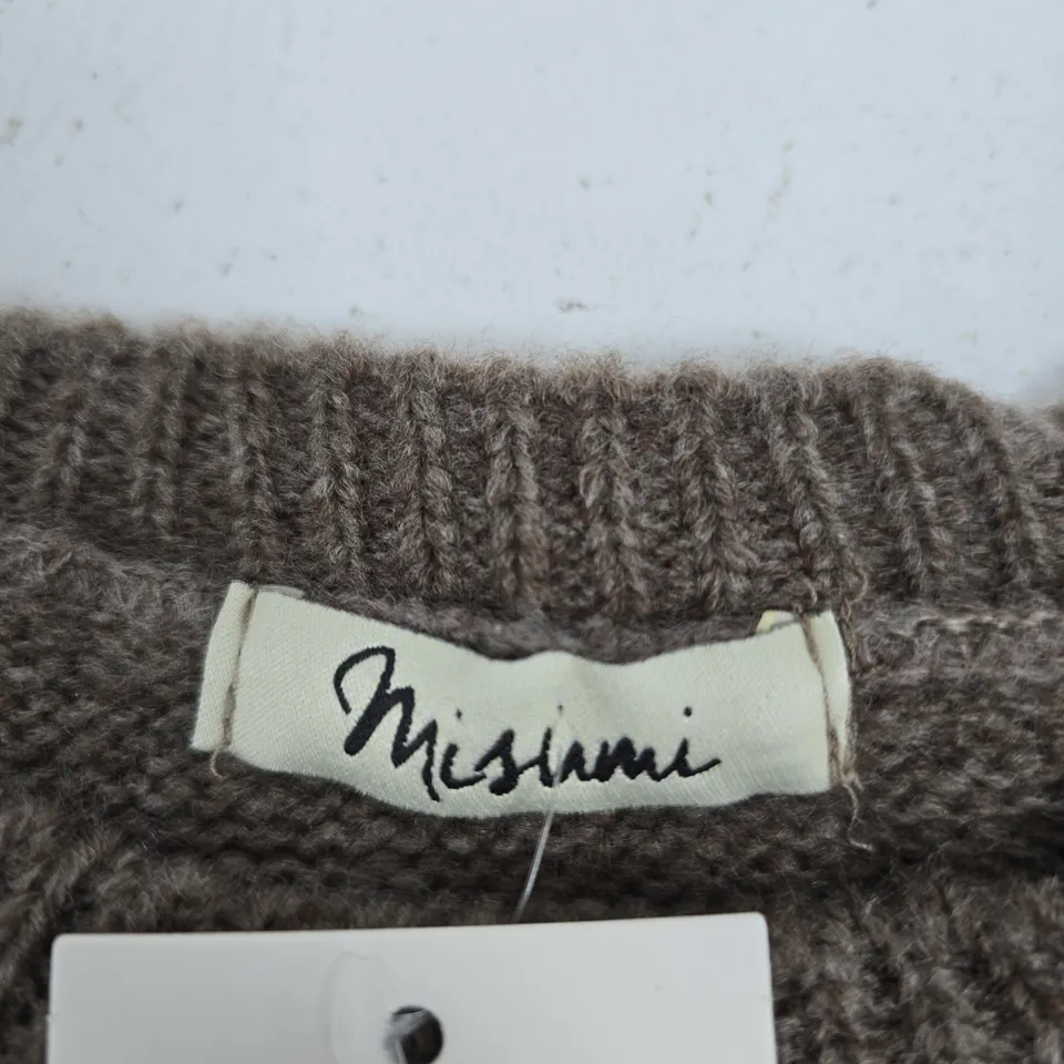 MISUMI KNIT ARGYLE SWEATER – MOCHA, ONE SIZE 