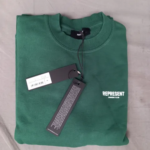 REPRESENT OWNERS CLUB SWEATER IN RACING GREEN SIZE MEDIUM