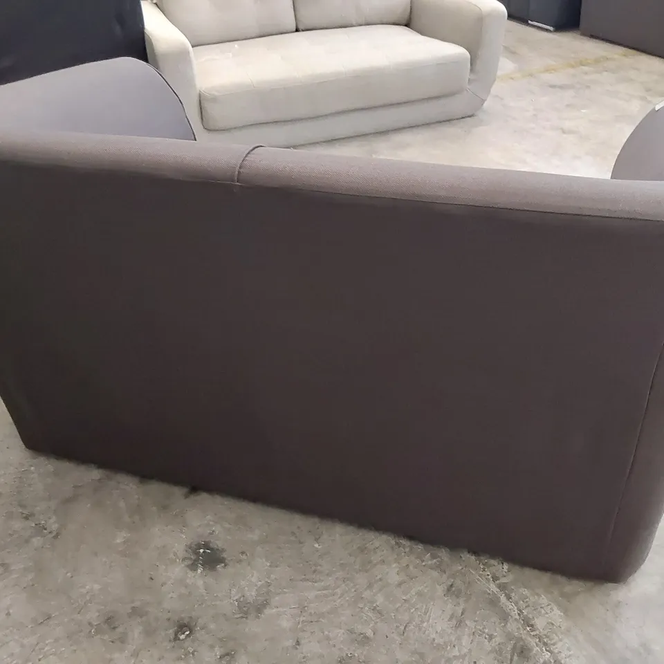 DESIGNER TWO SEATER SOFA BROWN FABRIC 