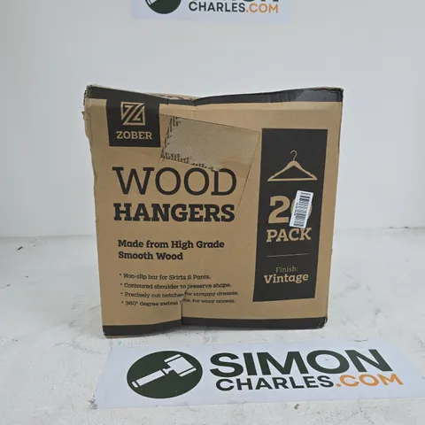 ZOBER 20 PACK WOODEN HANGERS