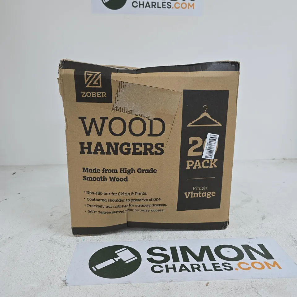 ZOBER 20 PACK WOODEN HANGERS