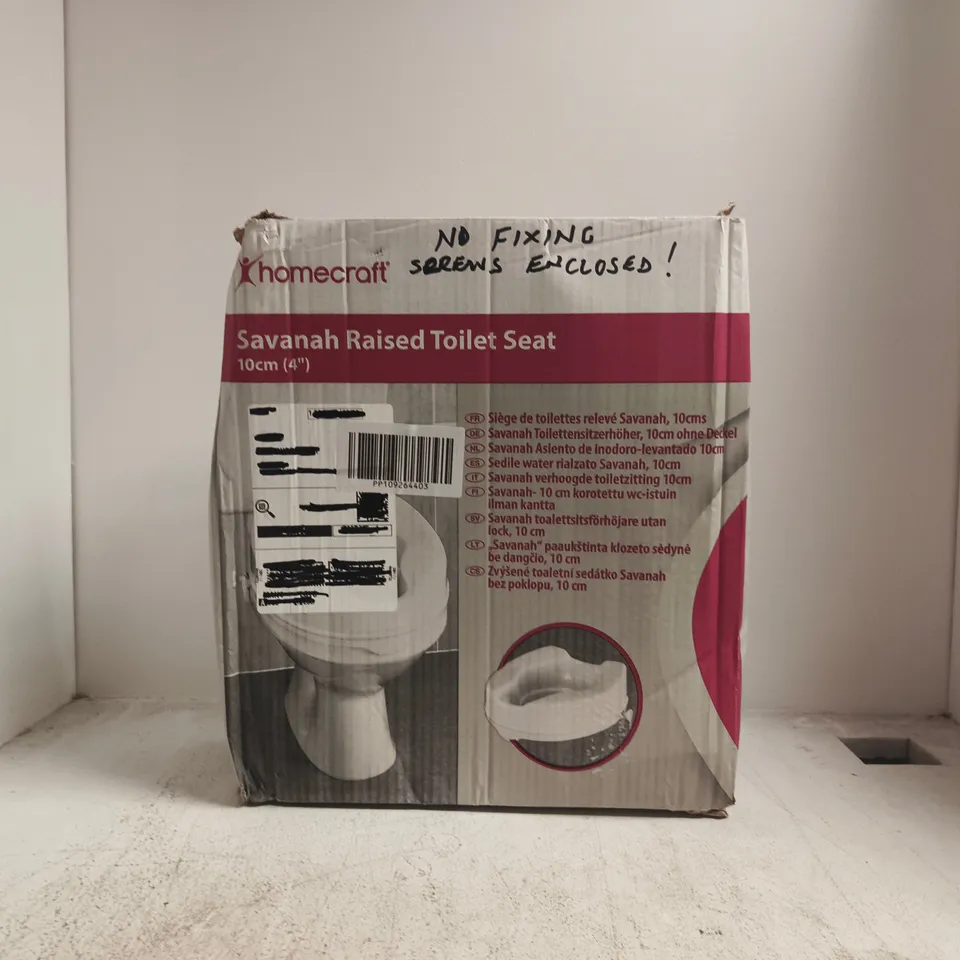 BOXED HOMECRAFT SAVANAH RAISED TOILET SEAT - 10CM (4")