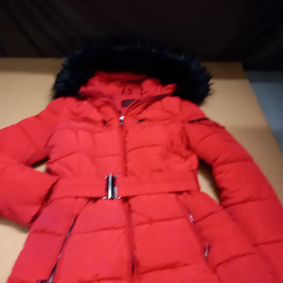 MEGUSTO RED PARKA STYLE COAT - M