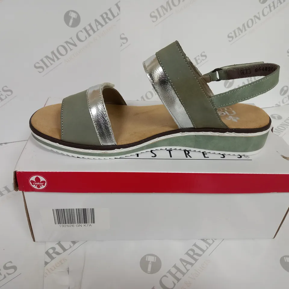 BOXED RIEKER ANTISTRESS PLATFORM SANDALS - UK 7
