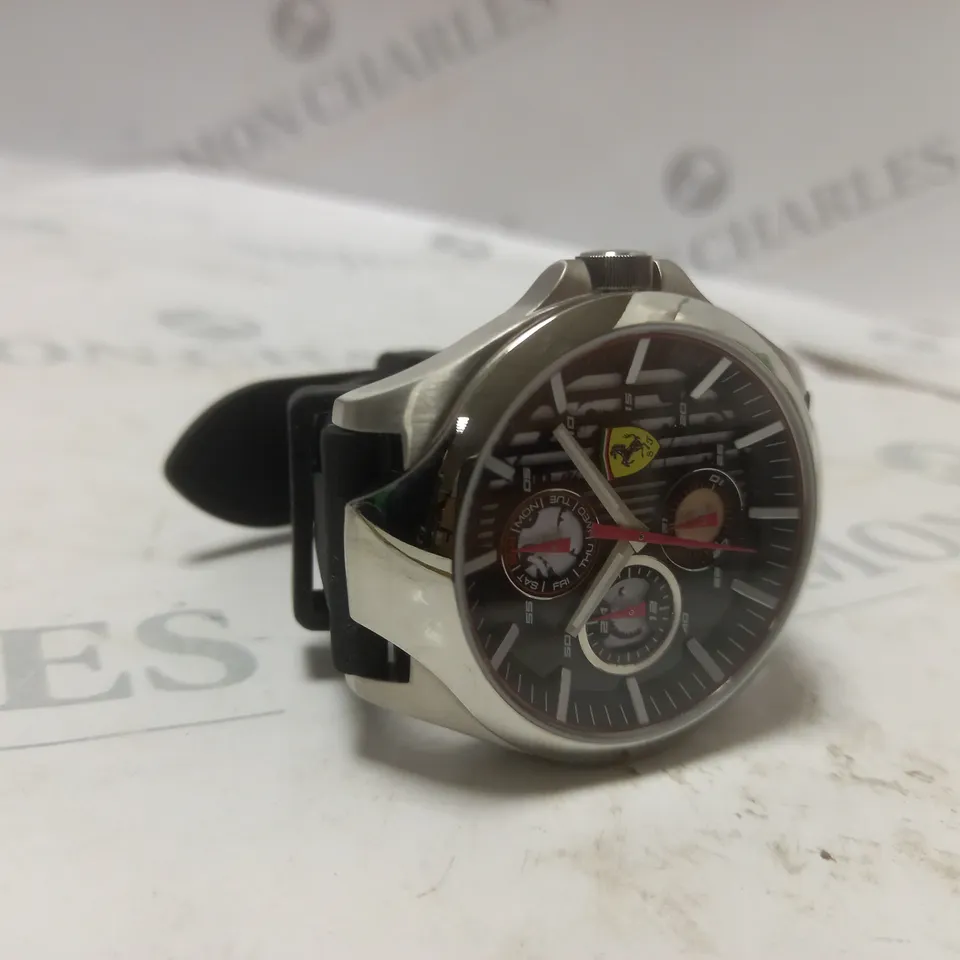 FERRARI STYLE SILVER WATCH 