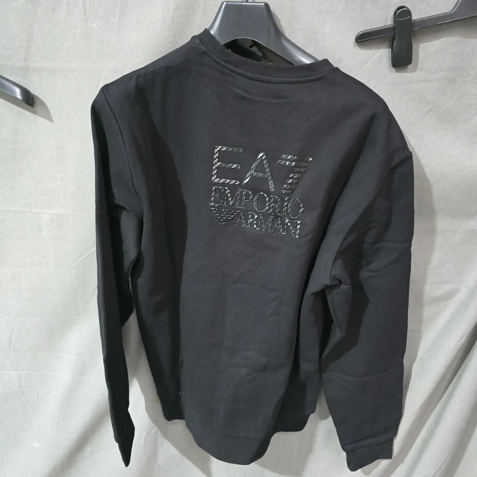 EA7 EMPORIO ARMANI CREW SWEATSHIRT – BLACK, UK 38 (MED)