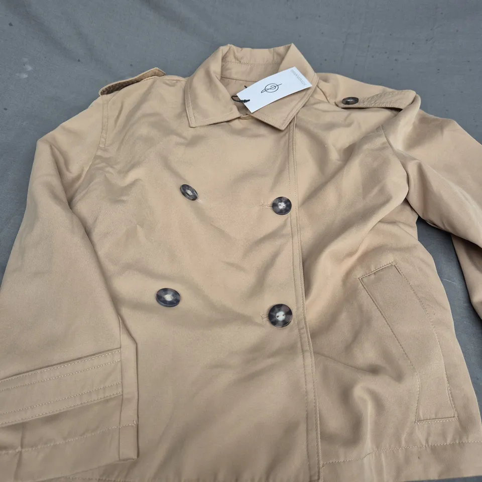 STRADIVARIUS BEIGE BUTTON SMART JACKET - XS