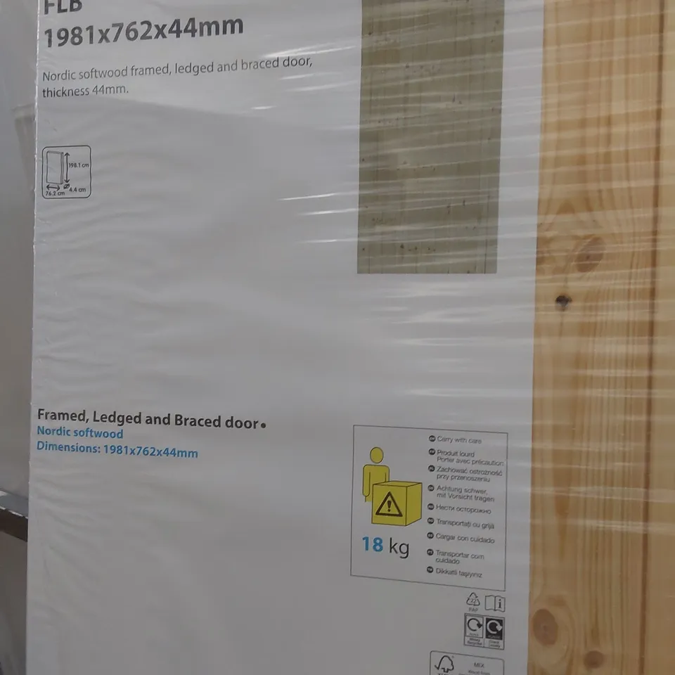 NORDIC SOFTWOOD FLB FRAMED, LEDGED & BRACED DOOR 1981 × 762 × 44mm