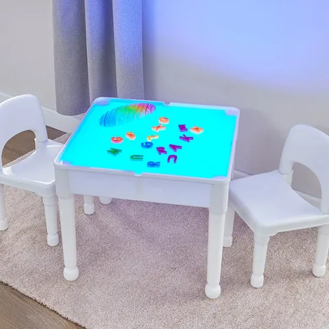 BOXED LIBERTY HOUSE KIDS 2 SEATER TABLE AND CHAIR SET WITH LED (1 BOX)