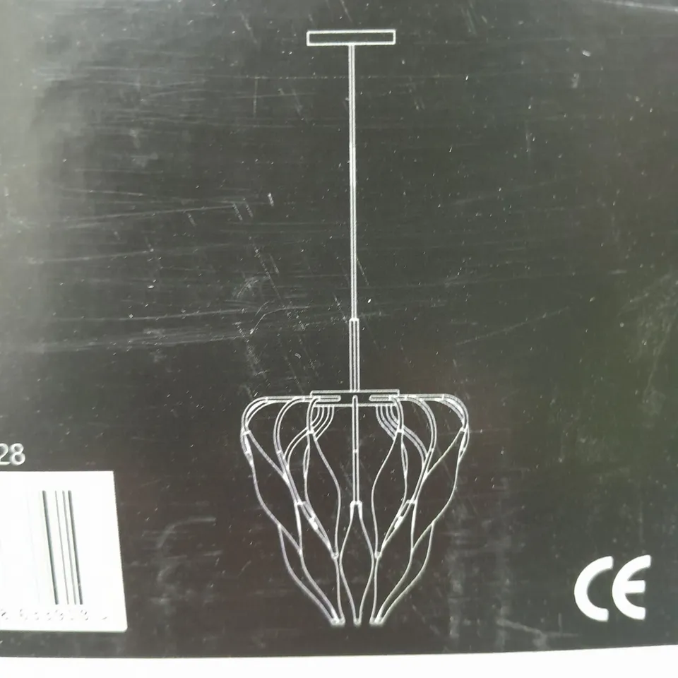 BRAND NEW BOXED DAR 6-LIGHT PENDANT POLISHED CHROME & SMOKED GLASS 