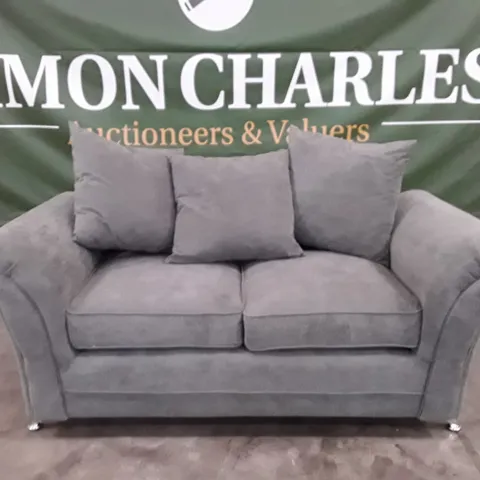 QUALITY DESIGNER 2 SEATER SOFA - GREY FABRIC